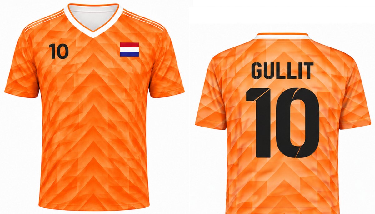 Voetbalshirt EK 1988 Ruud Gullit-10 | Nederlands Elftal | EK 88 / WK Voetbal T-shirt Retro Design | Oranje sportshirt | Koningsdag | Holland T shirt | Maat 3XL