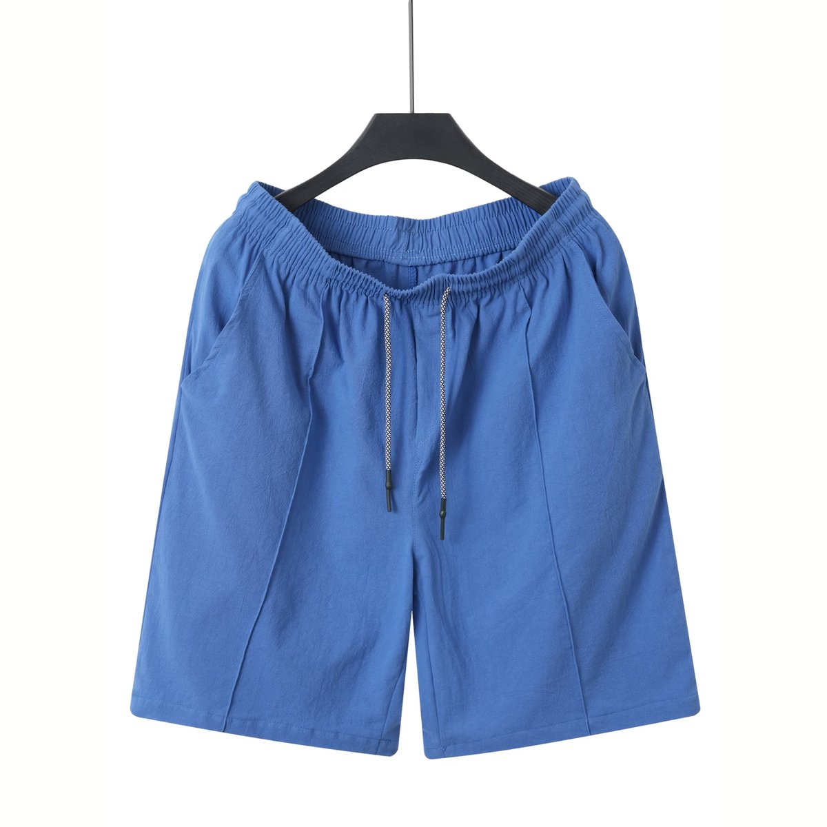 Currero Korte Linnen Broek Heren Zomerbroek Volwassenen Korte Broek Shorts Strandbroek Zomer Ibiza Stijl Blauw