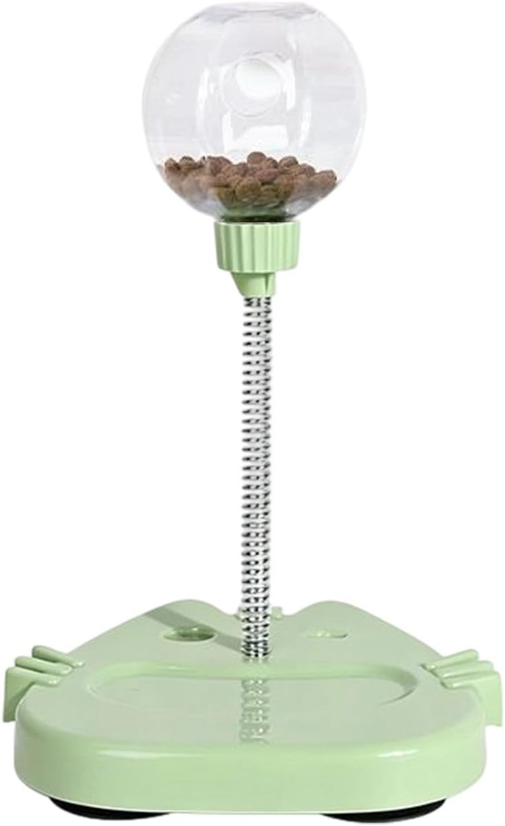Katten traktatiebal - Voerspeeltje kitten - Mentale stimulatie - Niet-slip basis - 17 x 17 x 15 cm - Groen