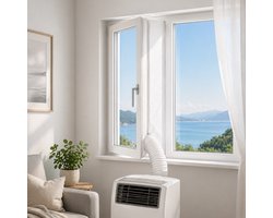 Airco Raamafdichtingskit – Mobiele Airco – Houdt Warmte en Insecten Buiten – Sneller Koel – Draaikiepraam – 400 cm