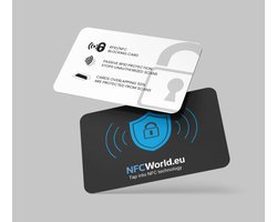 NFCWorld RFID & NFC Card Blocker – Anti Skimming Kaart – Bescherming tegen Contactloos Uitlezen – RFID Beschermkaart voor Bankpas, ID en Creditcard – Ultradun Anti Skim Shield - 4 stuks
