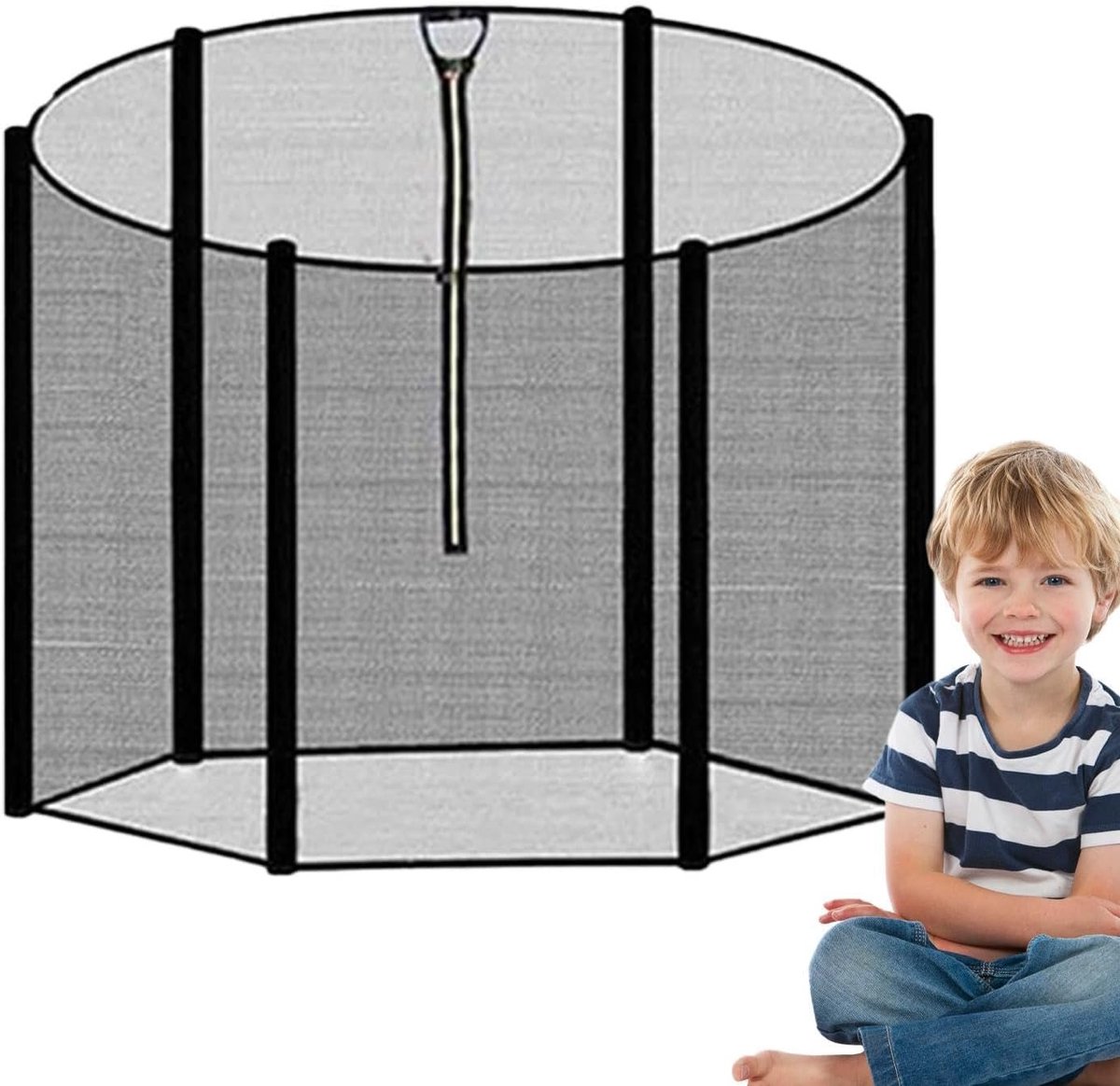 Trampoline Veiligheidsnet - Reserve net - Veilig Spelen - UV- en weerbestendig - 10 voet - Zwart