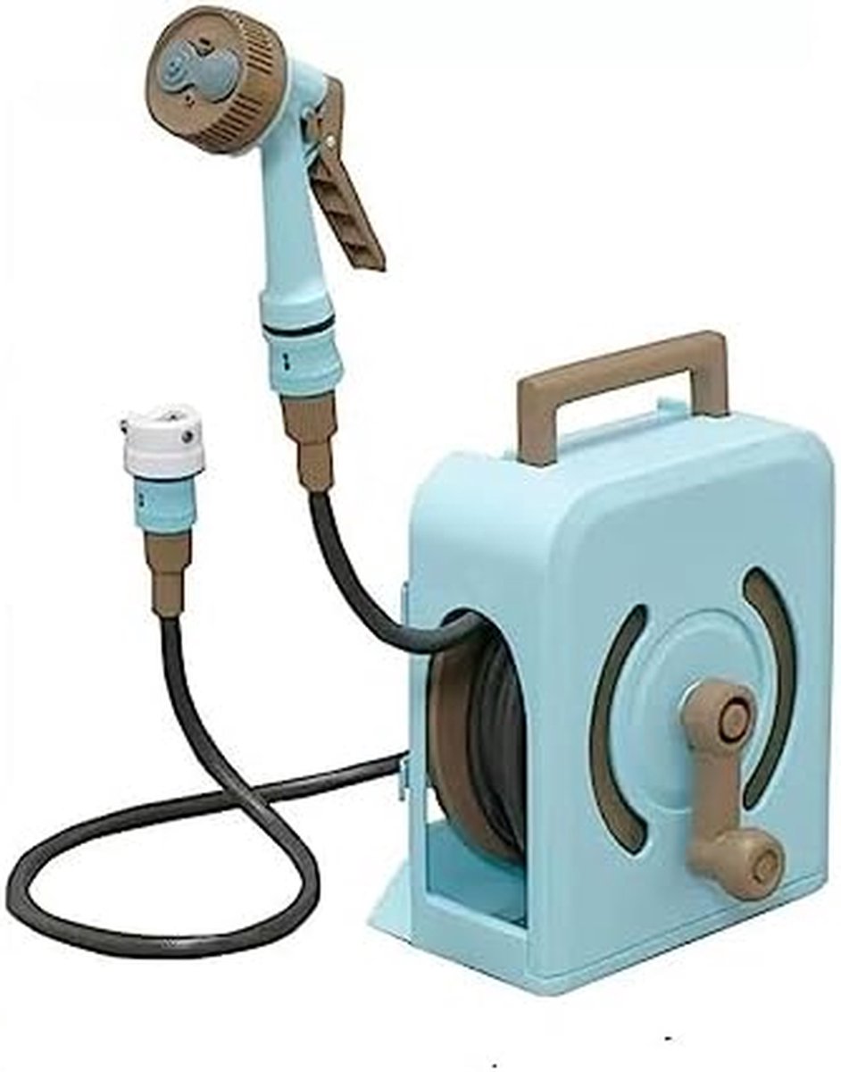 Slanghouder - Slanghaspel - Tuin Bewateren - Geïntegreerde slanggeleider - 15 meter - Blauw Wit
