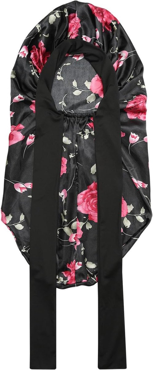 Satijnen Bonnet - Slaapmuts Dames - Beschermt Haar - Voor Lang Haar - 3 x 2 x 1 cm - Bloemenprint