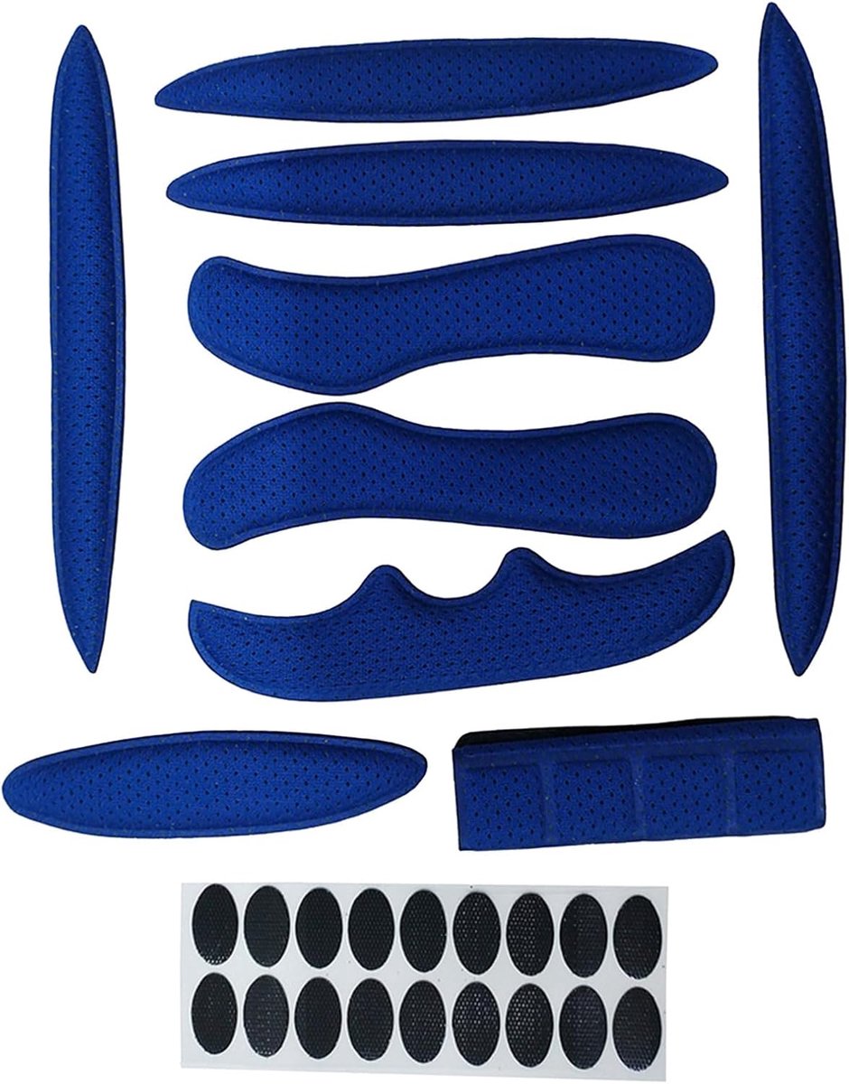 Fietshelm Binnenvoering - Helm Kussens - Helm Comfort Verbeteren - Schokabsorberend Zweetabsorberend - 12x2.5x0.5CM - Blauw