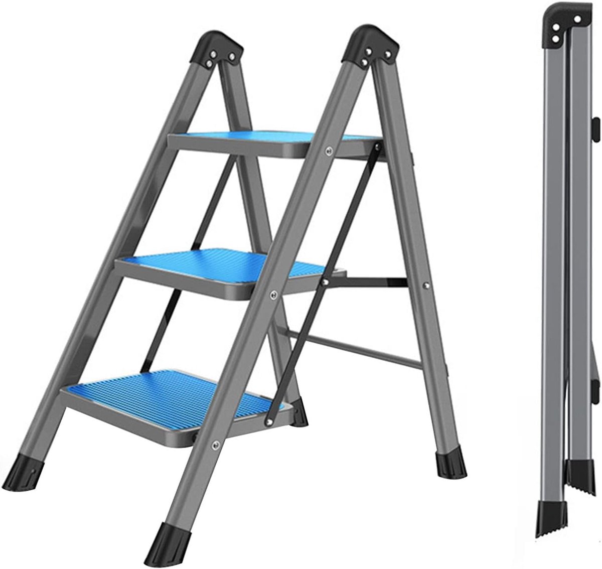 Vouwtrap - Kruk trap - Veilig klussen - Duurzaam materiaal - Drie treden - Houtkleur