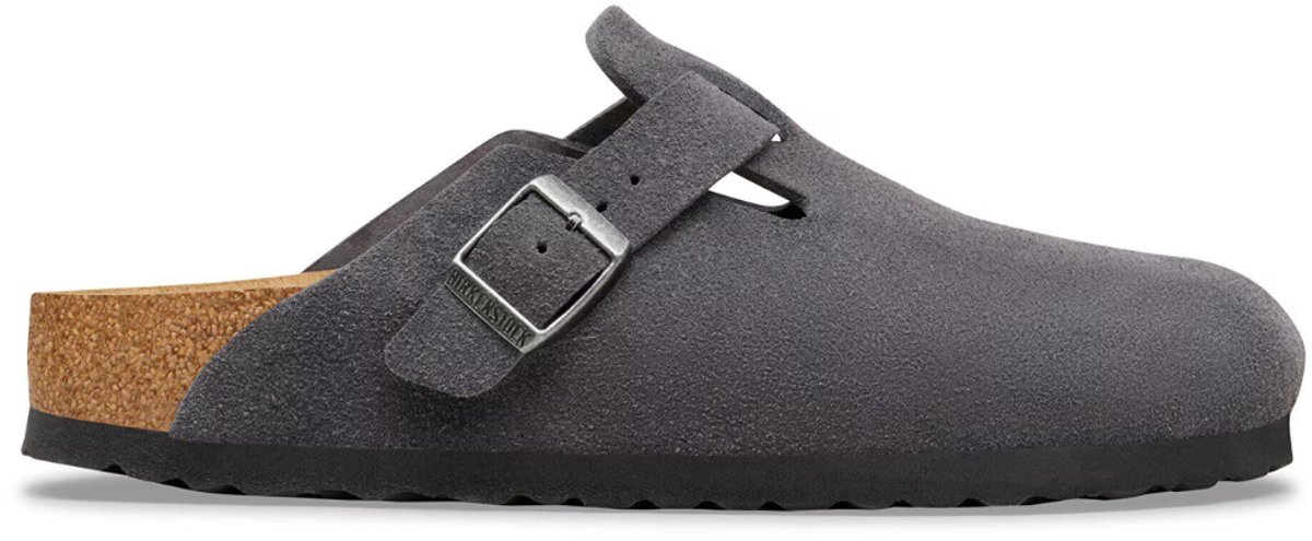 Birkenstock Boston Suède Charcoal Grijs