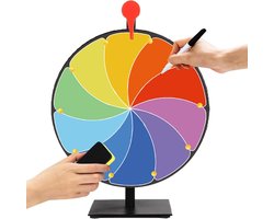 Prijzenwiel - Spinwiel Rad van Fortuin - Evenementen Promotie - 10 Aanpasbare Sleuven - 12 inch - Multicolor