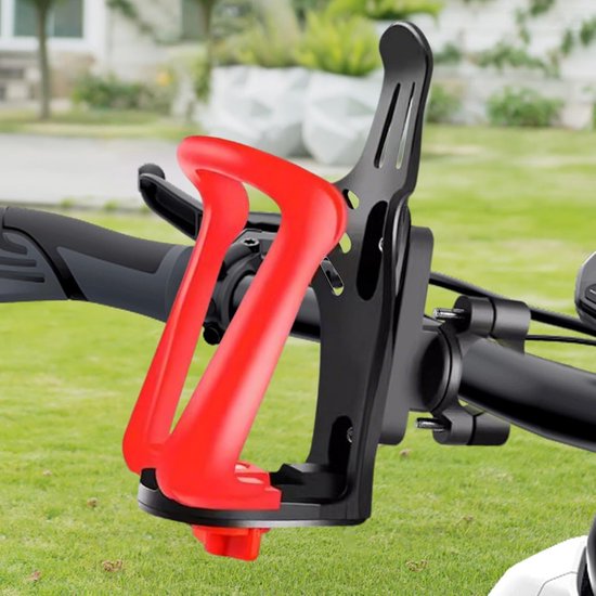 Fiets Fleshouder - Bekerhouder Stuur - Drinken Onderweg - Gereedschapsloze Montage - Verstelbaar - Rood — afbeelding 5