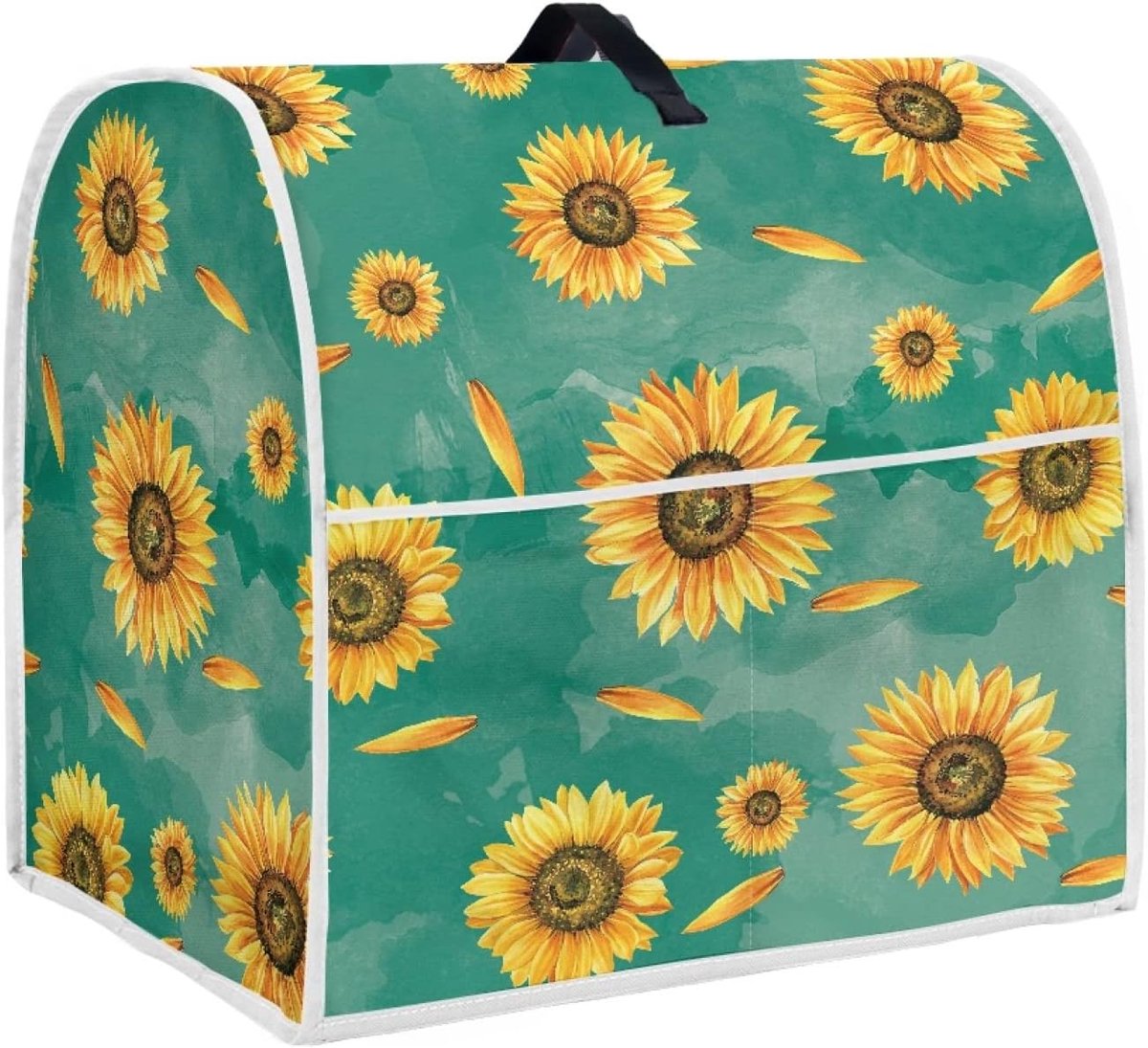 Keukenmachine Cover - Apparaat Beschermhoes - Keuken Organiseren - Met Handige Opbergzak - Tot 44cm Hoog - Zonnebloem Groen