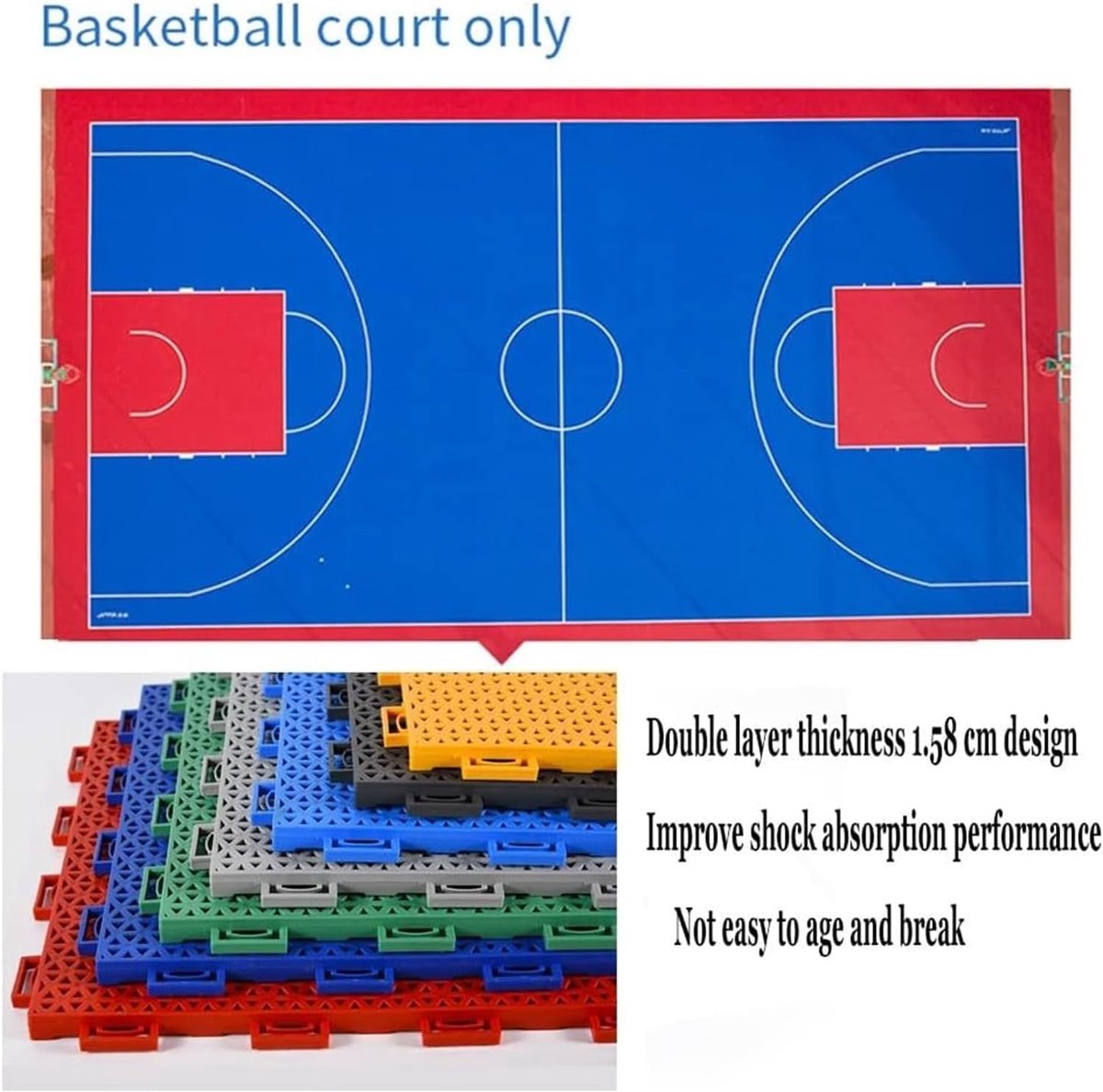 Modulaire Vloertegels - Sport Vloeren - Sportveld Aanleggen - Weerbestendig Ontwerp - 30.6CM - Meerdere Kleuren