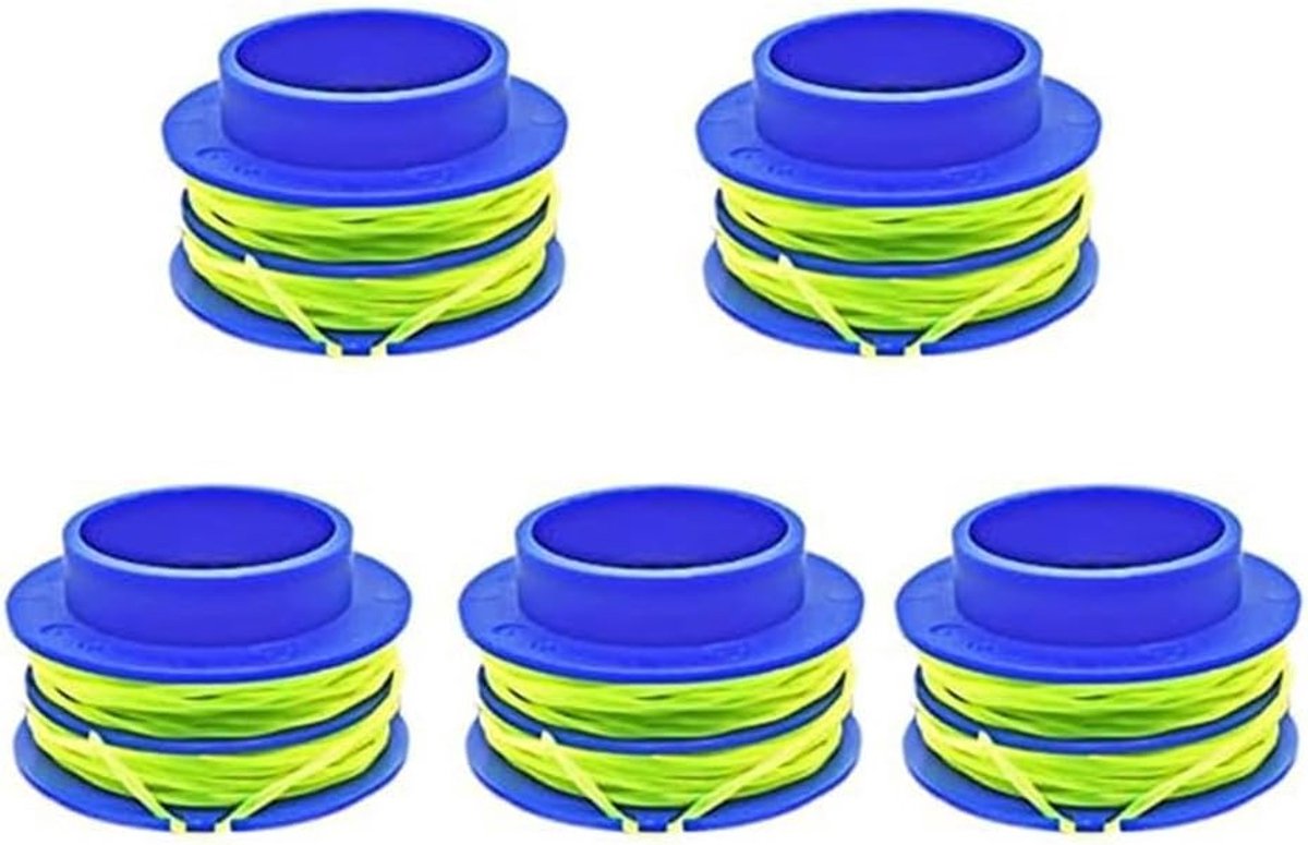 Trimmer Spoelen - Reserve Lijn - Gras Trimmen - Voorgewonden Dubbele Lijn - 5 Stuks - Blauw