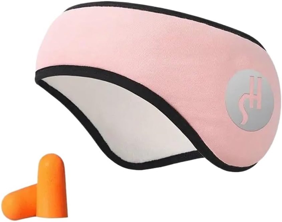 Slaap Oordopjes - Oogmasker Set - Reizen Dutje - Geluidsreducerend Verstelbaar - Compact Ontwerp - Roze