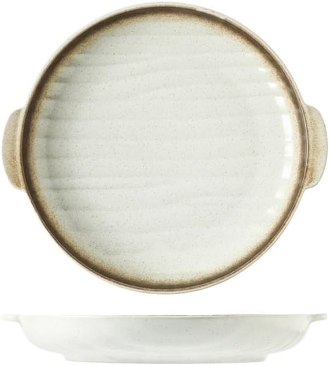Keramische bakplaat Oven schaal Maaltijden bereiden Dubbele oortjes 10 x 10 x 10 mm Wit