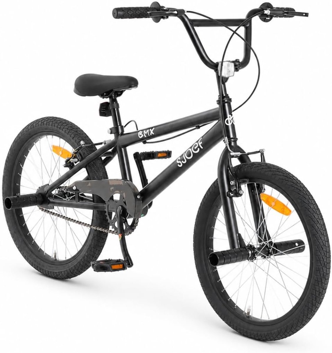BMX fiets - Jongensfiets stunt - Tricks oefenen - Met stuntpegs - 20 inch - Mat Zwart