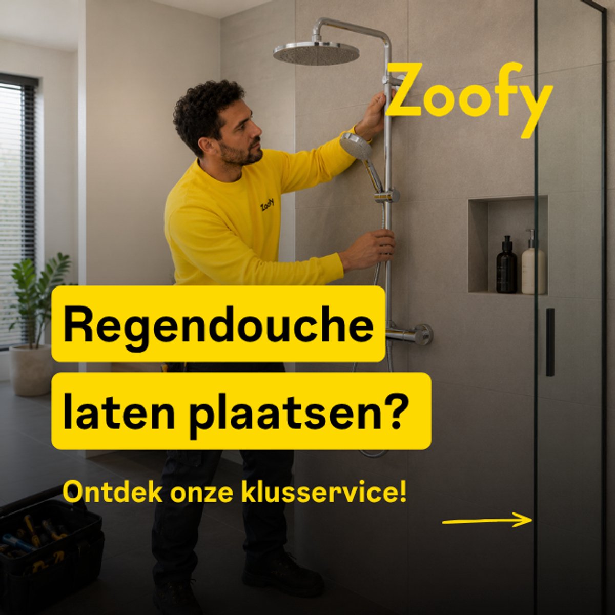 Installatie regendouche - Door Zoofy in samenwerking met bol.com - Installatie-afspraak gepland binnen 1 werkdag
