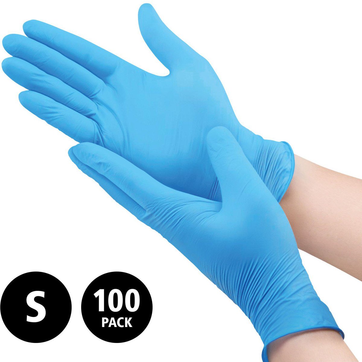 Nitril handschoenen ongepoederd Amabilia - Maat S - 100 stuks - Blauw