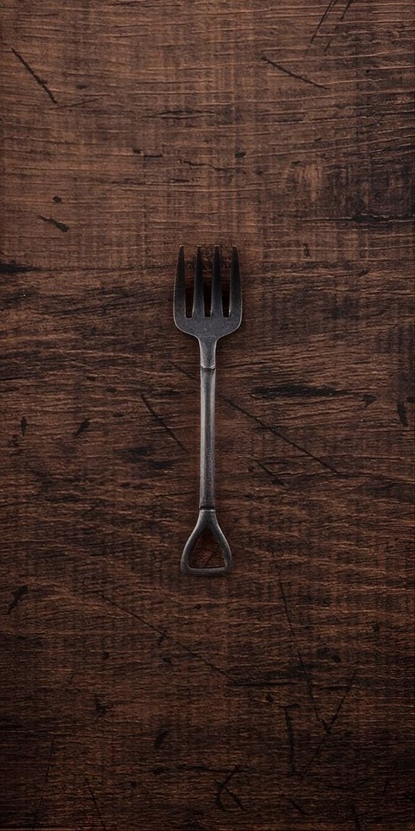 Tokyo Design Studio - CP Vintage Black Shovel Fork S - Dessertvork - 11,5 cm - Zwart - RVS - Vintage Bestek