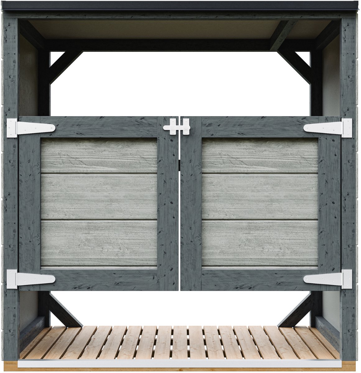 Timbela M980A-TUNDRA CAVERN - LP SmartSide Kliko ombouw - 2x240L - met deuren - container ombouw hout