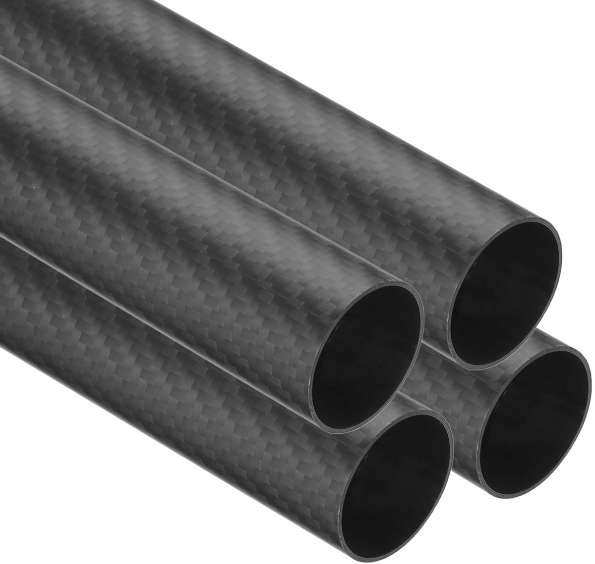 4 stuks carbon fiber buizen 28 x 30 x 500mm matte afwerking voor RC vliegtuig en multicopter, lichtgewicht en sterk 3K rol gewikkeld carbon