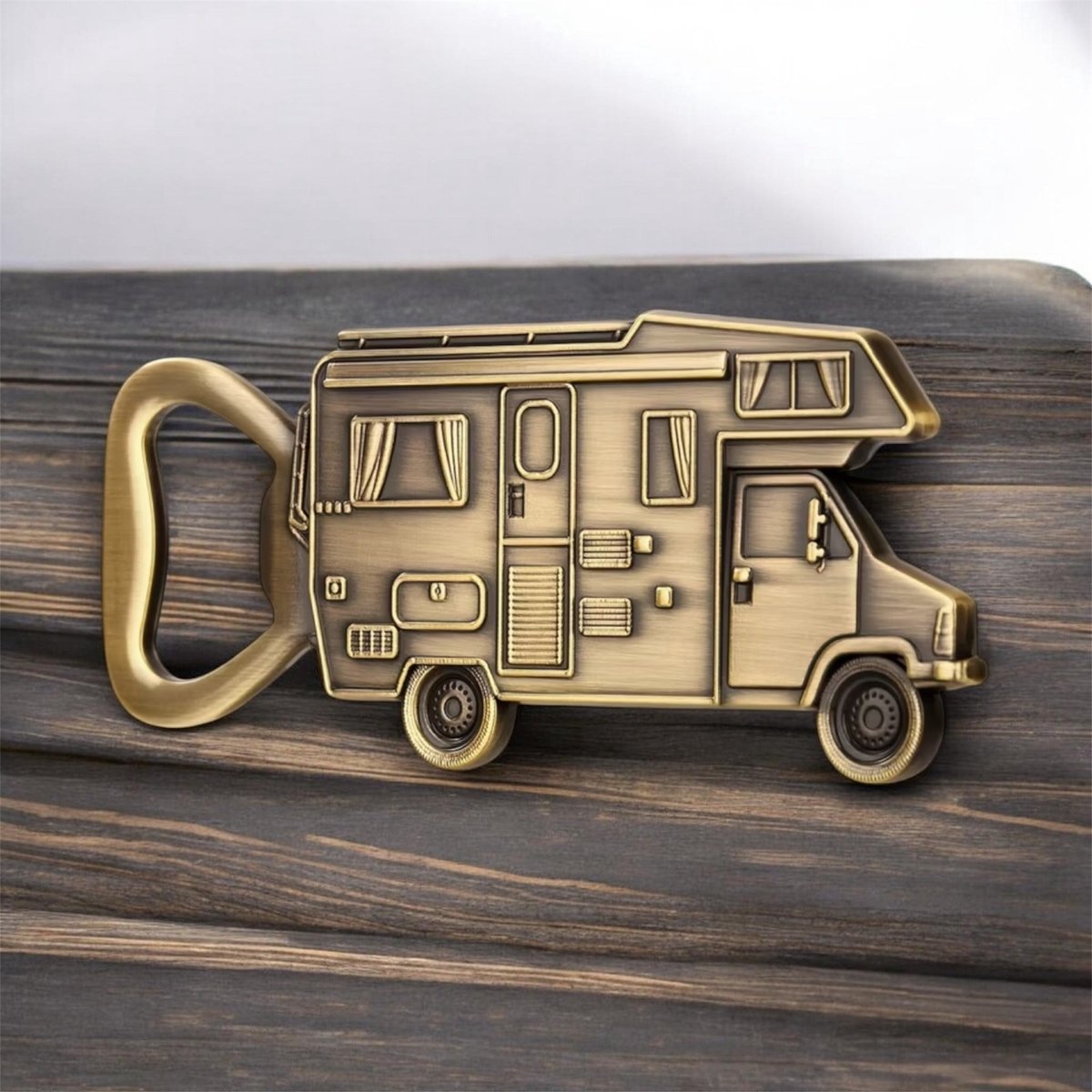 Flesopener Camper Bronskleurig ( 4.0 x 10 cm )