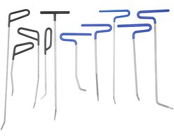 Velori Kit de débosselage 10 pièces sans peinture - Kit de tiges de réparation de bosses PDR - Élimination des bosses de voiture - Tiges de débosselage en acier inoxydable pour voiture, moto et appareils ménagers