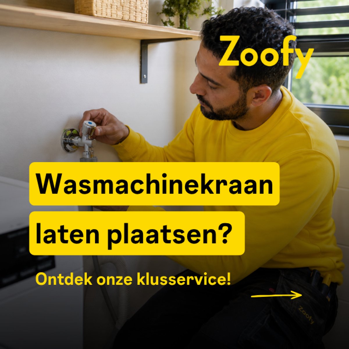 Installatie wasmachinekraan - Door Zoofy in samenwerking met bol.com - Installatie-afspraak gepland binnen 1 werkdag
