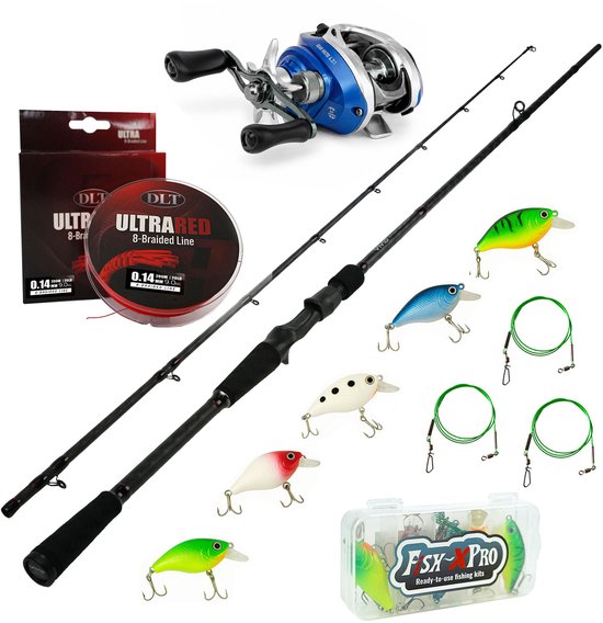 Fish-Xpro Baitcasterset Compleet - Carbon Baitcasthengel + Baitcasting Reel + Predator Landings Set + Kunstaas Set van Fish-Xpro — afbeelding 3