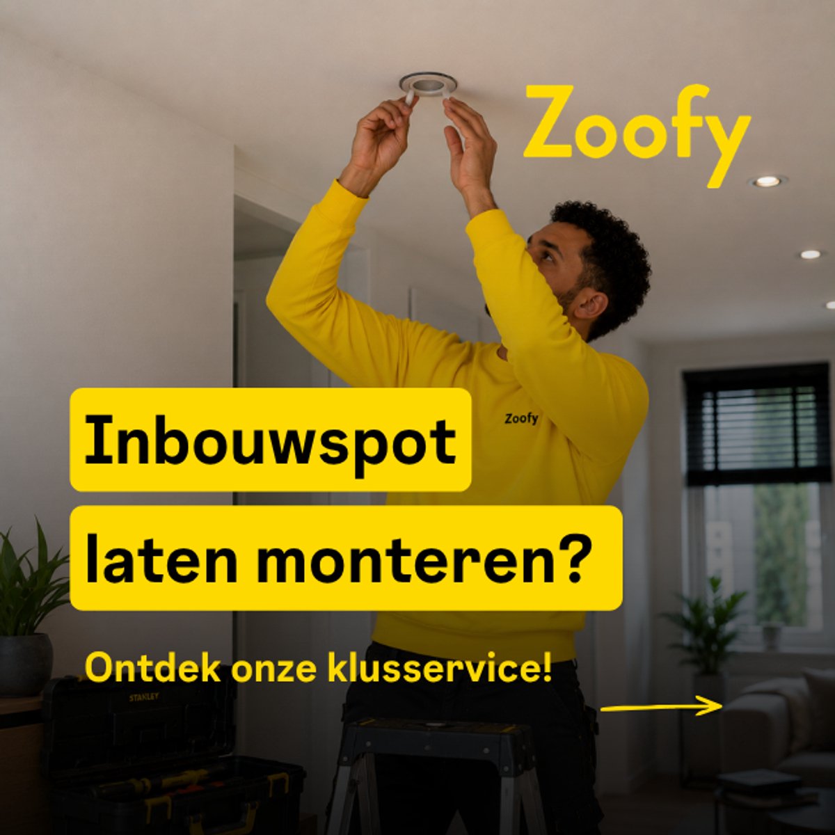Laat je inbouwspot monteren – door Zoofy in samenwerking met Bol