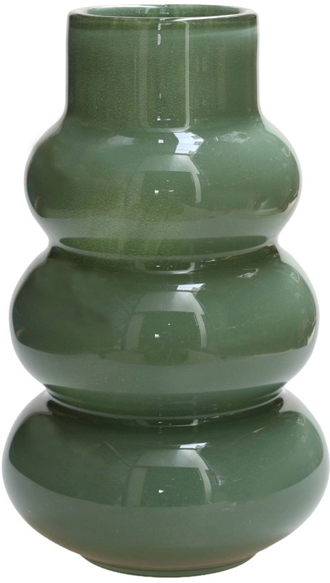 Vase The World Vaas Lomami Elite | Groen | Mondgeblazen glas | Ø18 x H30 cm Green