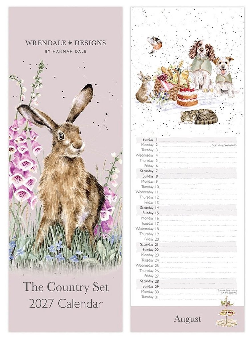 Wrendale Slim Kalender 2027 - Country Animal Slim Calendar 2027
