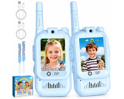 BP® Talkie Walkie pour Enfants - Bleu - Talkie Walkie Vidéo avec Caméra - Pré-Couplé - Modificateurs de Voix - Talkie Walkie Rechargeable - Ensemble de 2