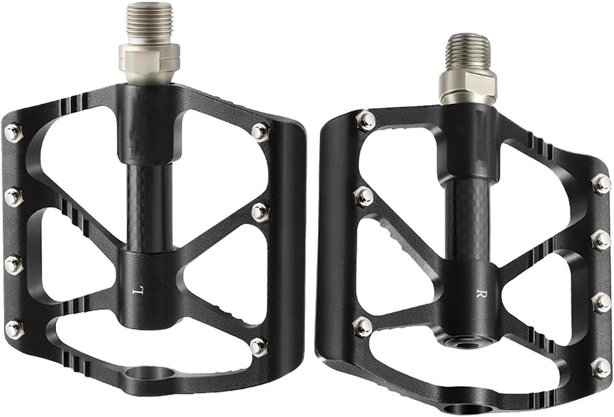 Fietspedalen - Platte pedalen - Fietsen - Antislip grip - 9.5 x 9.2 cm - Zwart