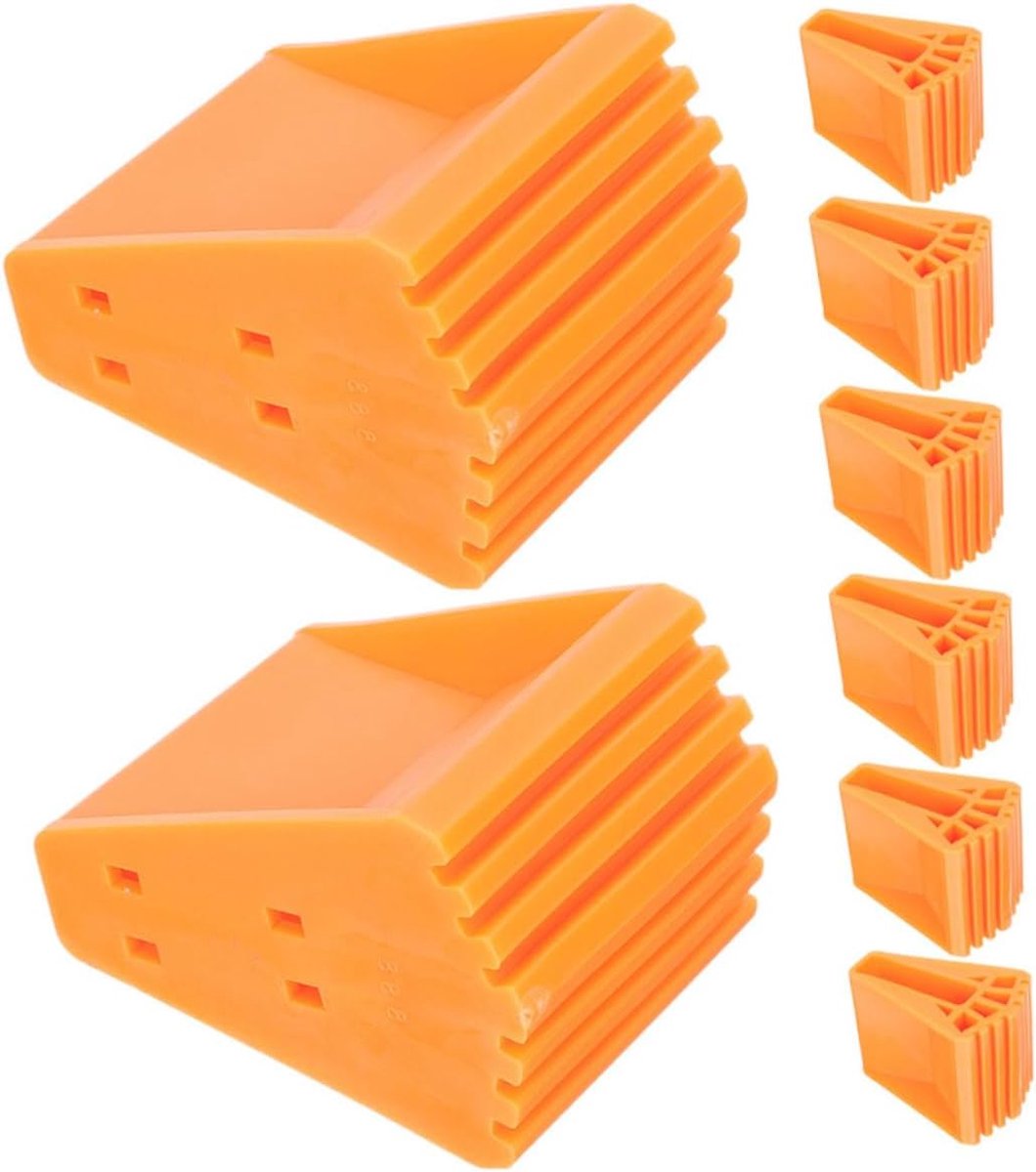 Antislip Rubber Beschermers - Ladder Stabiliteit - Veilig Klussen - Verbeterde Grip - 8 Stuks - Oranje