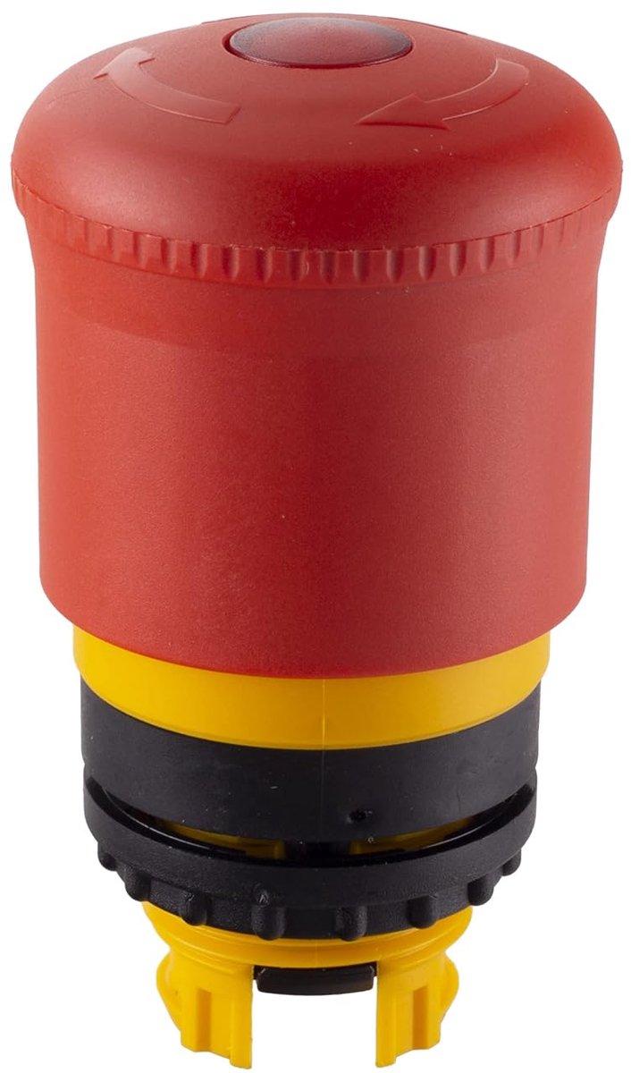 Noodstop Knop - Drukknop Schakelaar - Machine Veiligheid - Draaibaar Ontgrendeld - 38mm Diameter - Rood