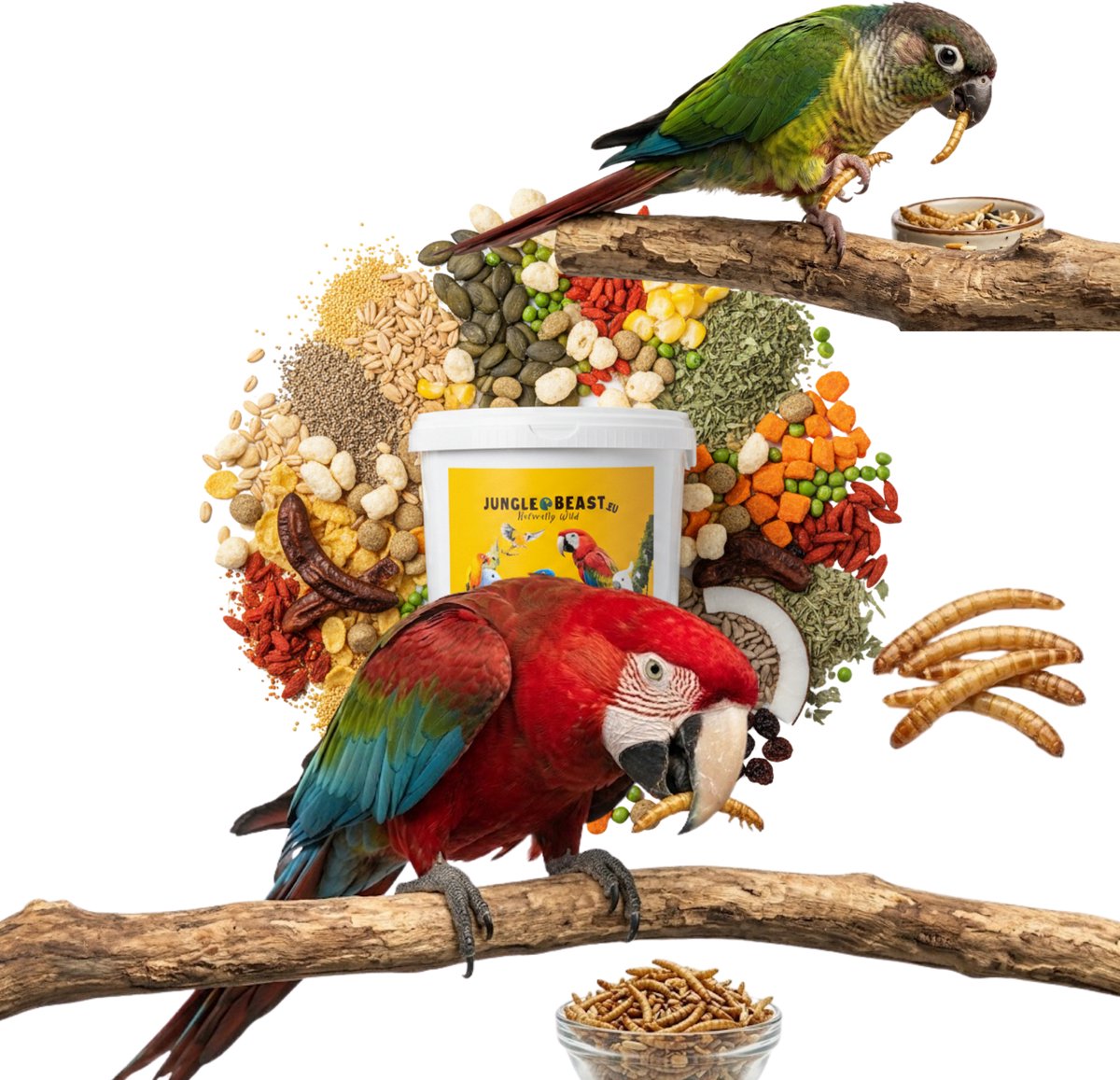Jungle Beast - medium & grote papegaaien blend - PROTEÏNE JUNGLE - 1kg