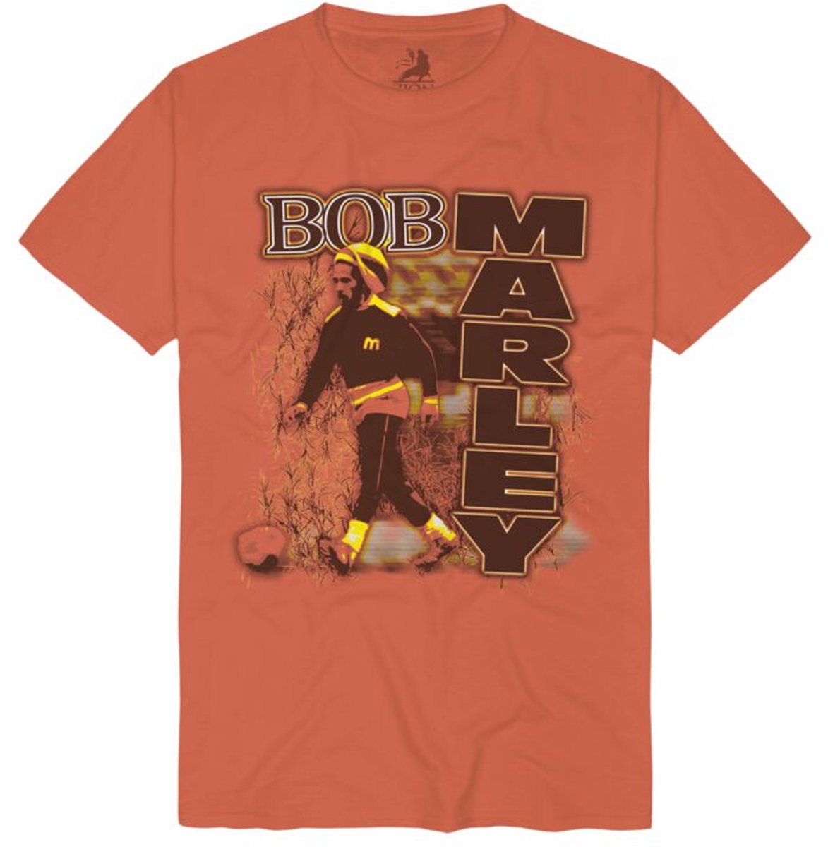 Bob Marley Football Blur Heren T-shirt - oranje - S