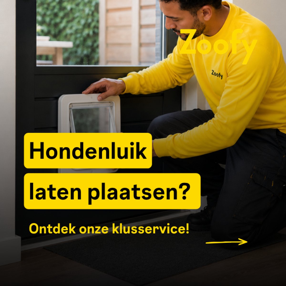 Plaatsen hondenluik - Door Zoofy in samenwerking met bol.com - Installatie-afspraak gepland binnen 1 werkdag