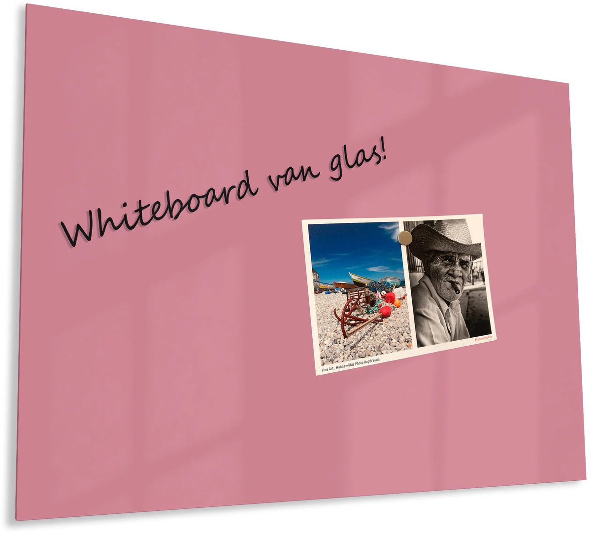 Mydesignglas Glazen Whiteboard - Gehard Glas - Glazen Magneetborden - Memobord - Magnetbord - Magnetisch - Krasbestendig - Frameless - 120x90cm - Velvet Rose