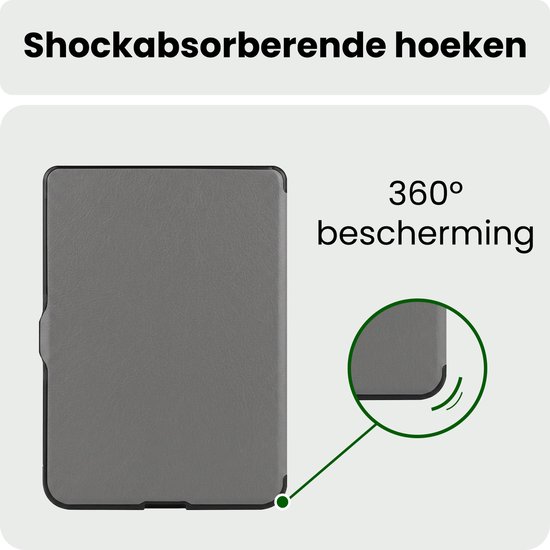 Hoes Geschikt voor Kobo Nia Hoesje Bookcase Cover Hoes Trifold - Hoesje Geschikt voor Kobo Nia Hoes Cover Case - Grijs — afbeelding 4