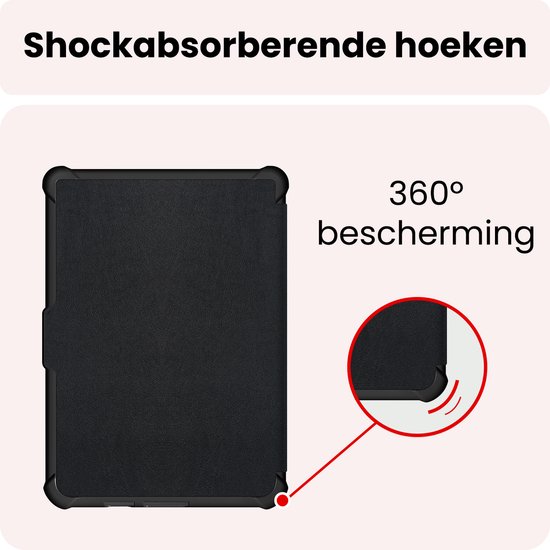 Hoes Geschikt voor Kobo Clara HD Hoesje Bookcase Cover Book Case Hoes Sleepcover Trifold - Zwart — afbeelding 4