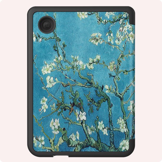 Hoes Geschikt voor Kobo Clara Colour Hoesje Bookcase Cover Book Case Hoes Sleepcover Trifold - Bloesem — afbeelding 5