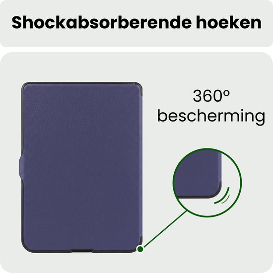 Hoes Geschikt voor Kobo Nia Hoesje Bookcase Cover Hoes Trifold - Hoesje Geschikt voor Kobo Nia Hoes Cover Case - Donkerblauw — afbeelding 5