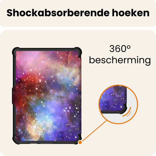 Hoesje Geschikt voor Kobo Clara HD Hoes Book Case Trifold - Hoes Geschikt voor Kobo Clara HD Hoesje Book Cover - Galaxy van Hoesje  — afbeelding 5