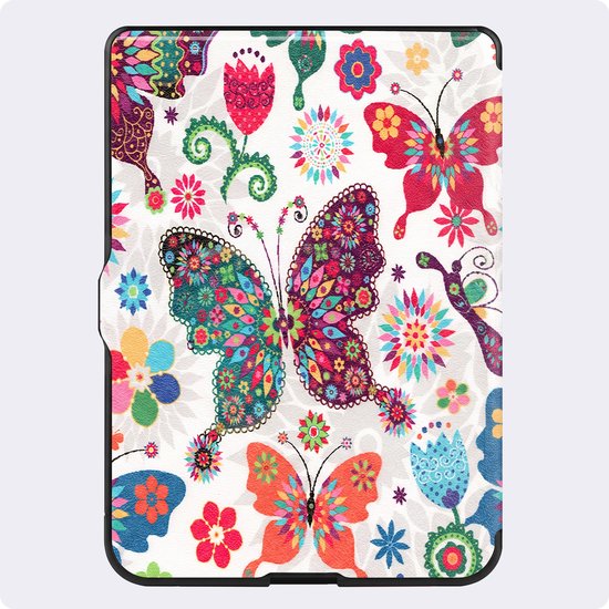 Hoes Geschikt voor Kobo Nia - Luxe E-reader Trifold Case - Bescherm Hoesje Book Cover - Vlinders — afbeelding 4