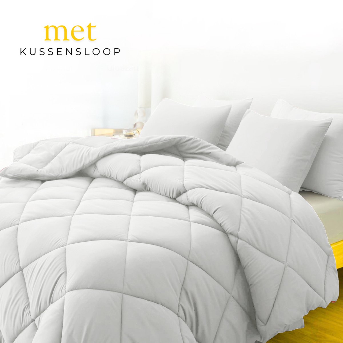 Sleep Comfy - Deluxe 2-in-1 All Year Dekbed - 200x220 cm - Vapor Blue - met 2 Kussenslopen 60x70 cm - Dekbed zonder overtrek - Ademend & Anti Allergie - Hoesloos Dekbed - Stijl, Comfort en Innovatie voor Elke Dag & Nacht - Camping & In de Caravan