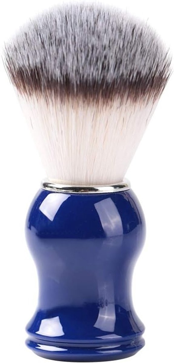 Handgemaakte Pure Berenhaar Scheerkwast met Chroom Handvat voor Veilig Scheerbeurt, Professioneel Scheerapparaat voor Mannen met Baard en Haarverzorging - Zwart en Blauw