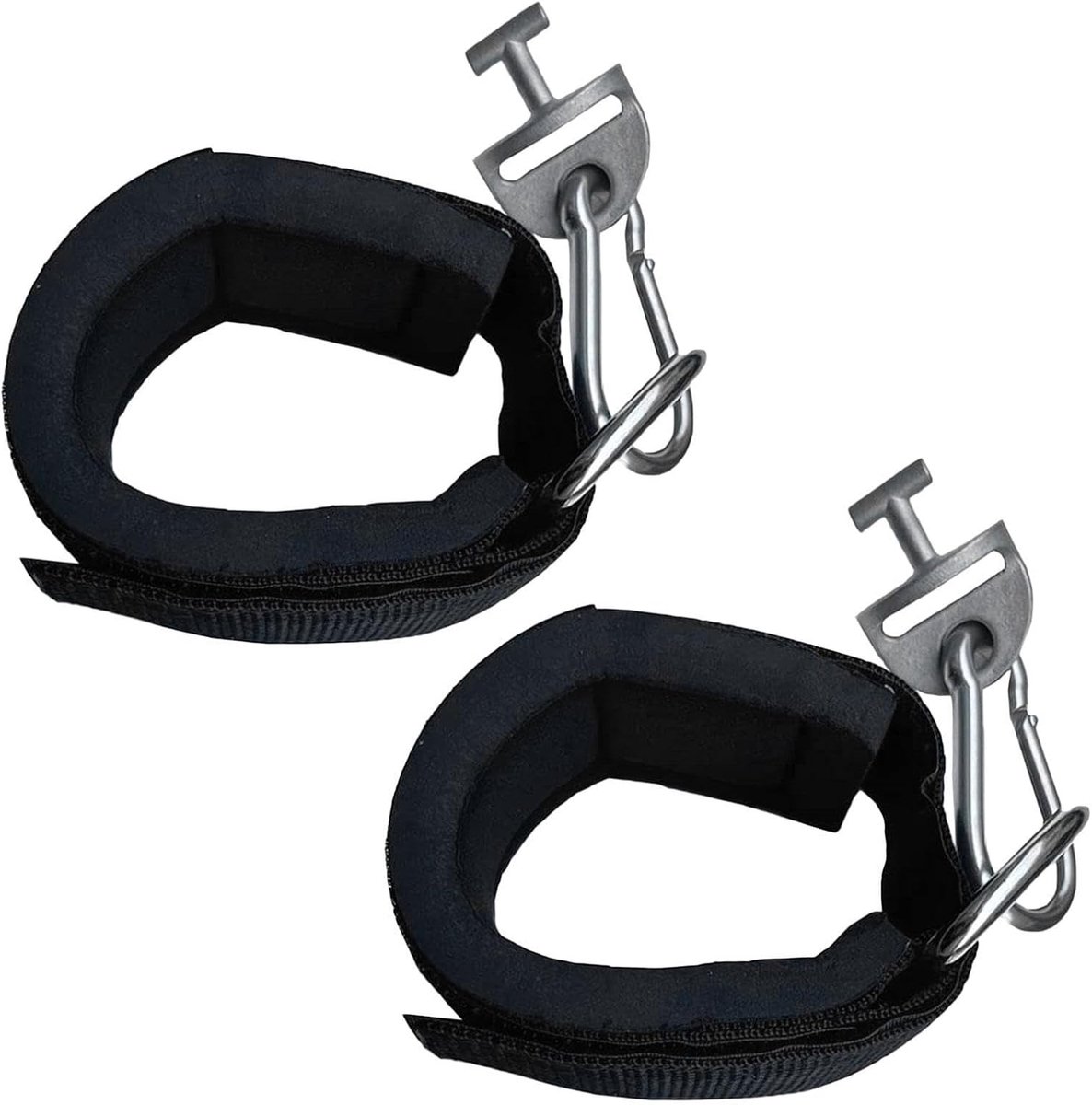 Fitness Enkelband - Kabel Attachment - Kracht Training - Verstelbaar Ontwerp - Set van 2 - Zwart
