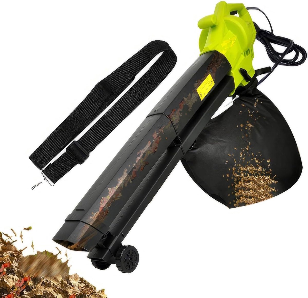 Bladblazer Tuin - Tuinzuiger Versnipperaar - Tuinonderhoud Gemak - 3-in-1 Functie - 40L Opvangzak - Zwart