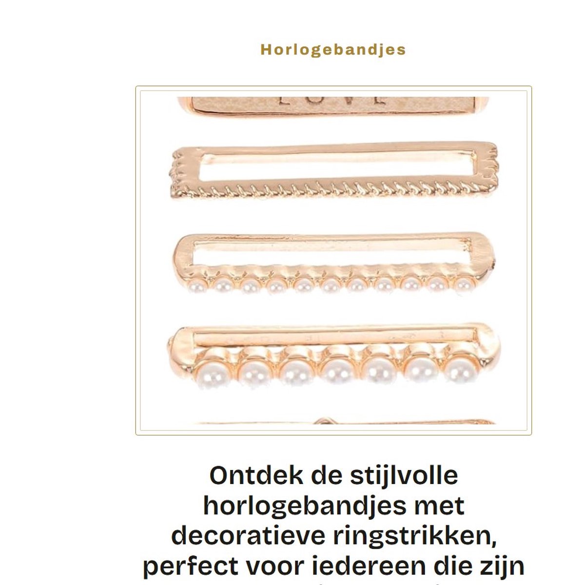 Dailygoods- Horlogebandjes 5 Stuks - Decoratieve Ringstrikken - Armband Charms - Horloge Strap - Zinklegering - Geschikt voor 38mm/42mm